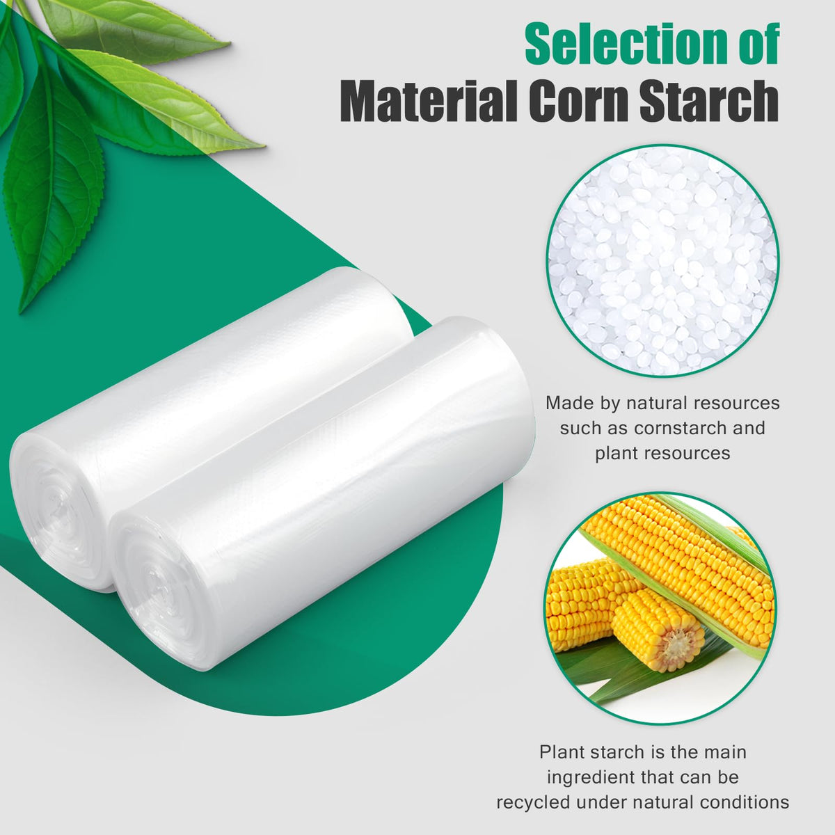 Clear Trash Bags - 100 Clear 2.6 Gallon Small Garbage Bags, Strong, Leakage-Free, Unscented Thick for Bathroom, Office, Kitchen Small Trash Can