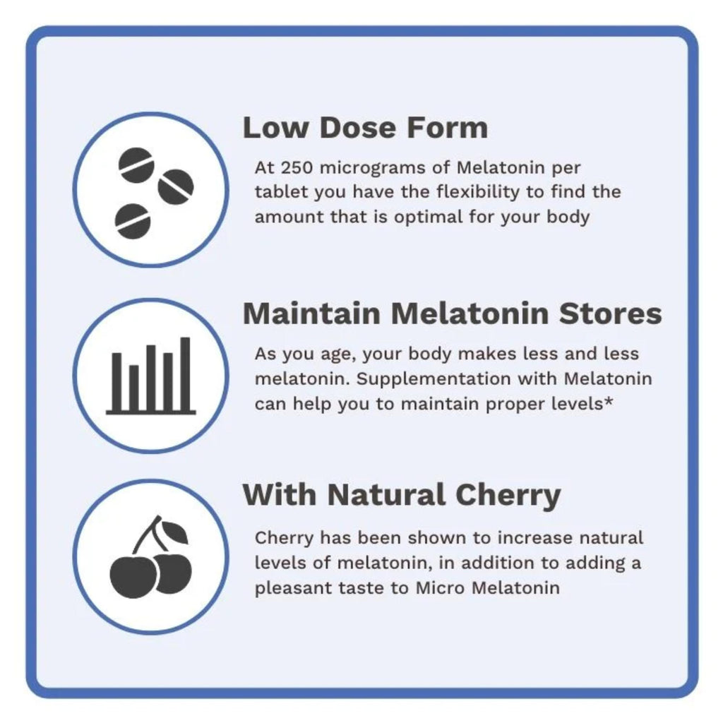 Utzy Naturals Micro Melatonin for Kids & Adults | Low Dose | 120 Tablets