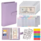 Buy now NICOOTHBudget Binder Cash Envelopes A6 Money Saving Binder with Zipper envelopes (Purple) at indiglob india
