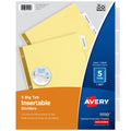 Avery® Paper Dividers, Insertable Big Tab™, 5-Tab, Clear, 1 Set