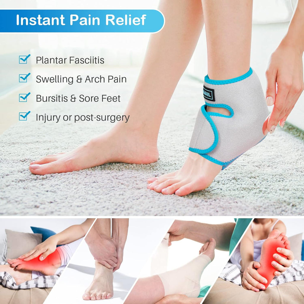 Buy now Ankle Ice Pack Wrap for Injuries Reusable, Hot Cold Compression Therapy, Foot Ice Pack with 2 Cold Gel Packs for Relief Sports Injury,Sprained Ankles and Heels,Plantar Fasciitis,Achilles Tendonitis at indiglob india