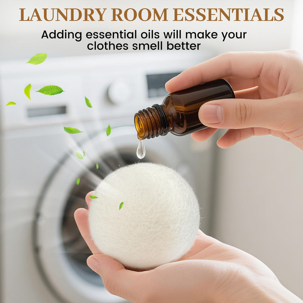 Wool Dryer Balls Handmade 3 Pack XL, Laundry Dryer Lint Balls, Reusable New Zealand Wool Natural Fabric Softener Essentials, Replace Dryer Sheets, Wrinkles Free, Shorten Drying Time