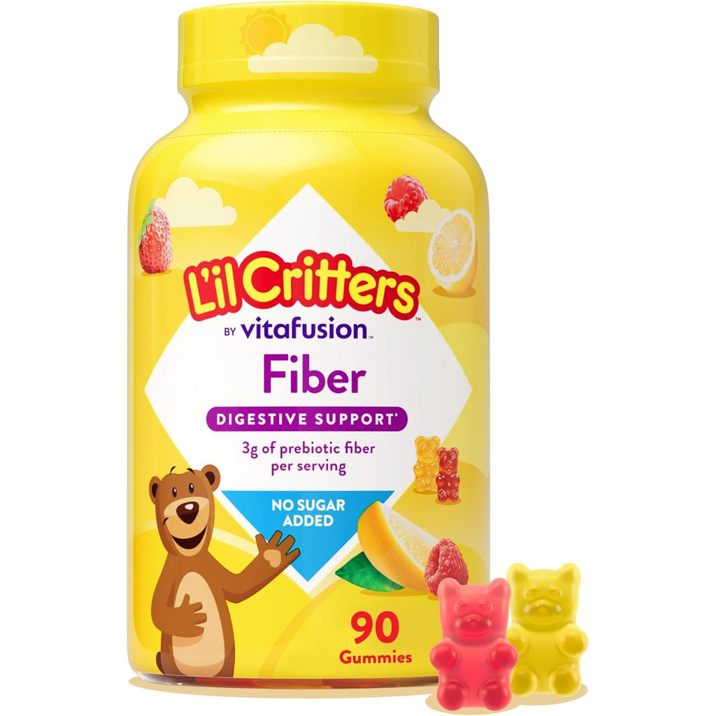 Buy now Lâ€™il Critters Fiber Daily Gummy Supplement for Kids, for Digestive Support, Berry and Lemon Flavors, 90 Gummies 90 Count (Pack of 1) at indiglob india