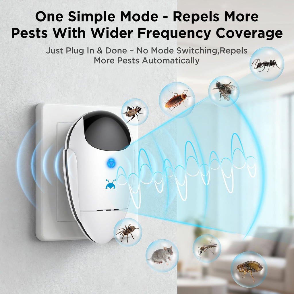 2026 Upgraded Ultrasonic Repeller Pest & Insect Indoor Repeller, 4 Pack