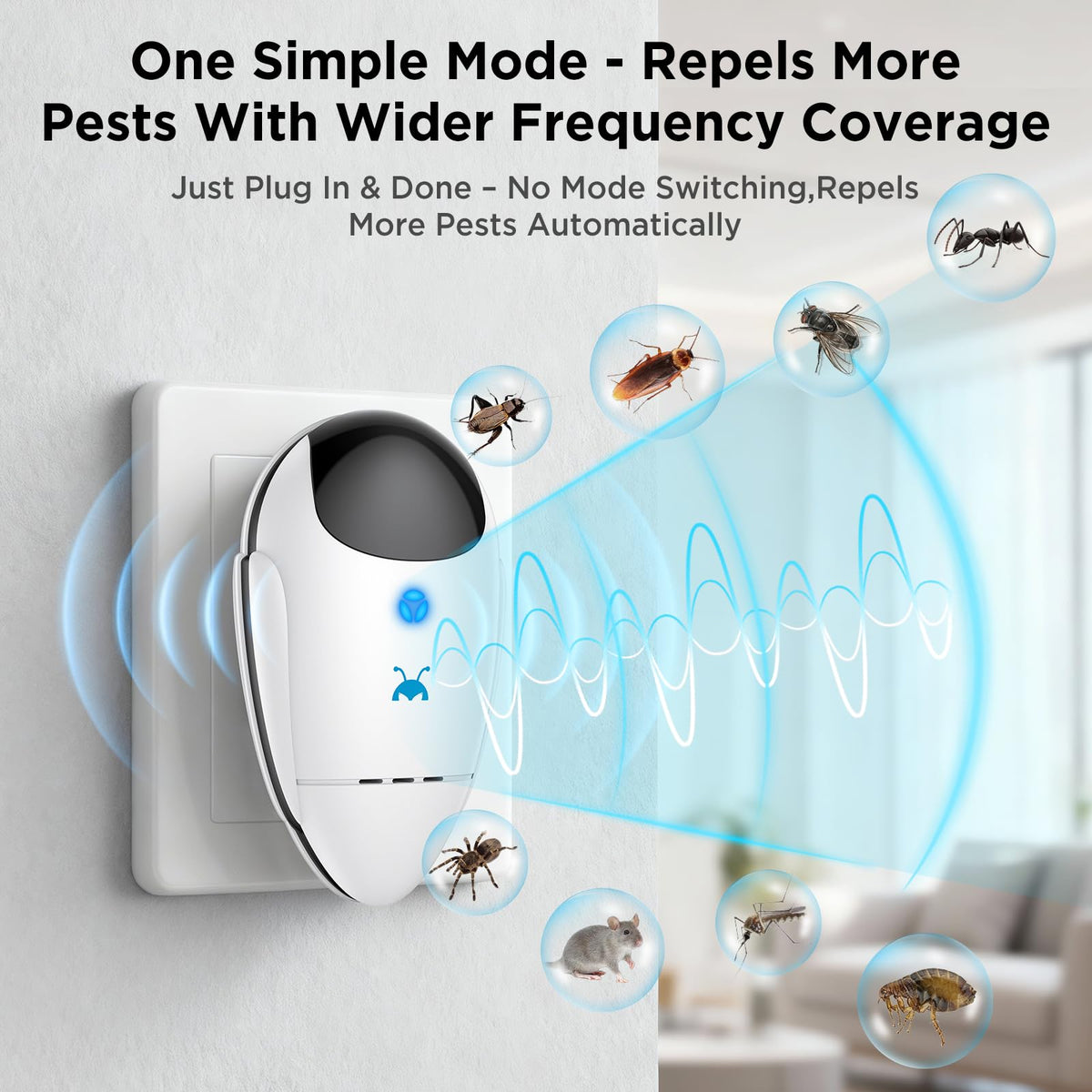2026 Upgraded Ultrasonic Repeller Pest & Insect Indoor Repeller, 4 Pack