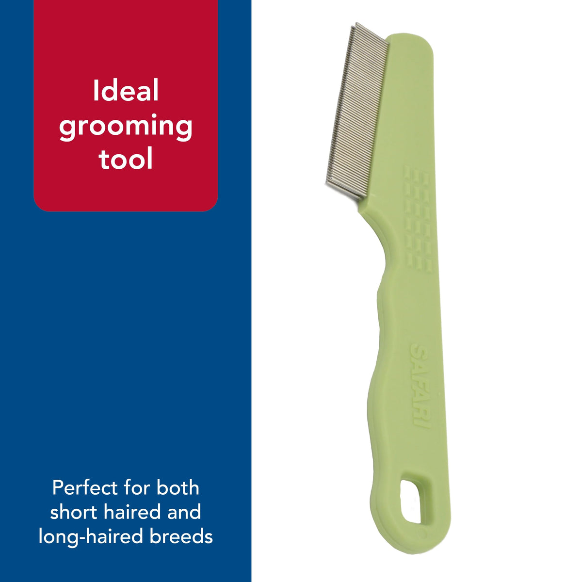 Coastal Pet Safari Double Row Comb - Helps Dry Skin - For Flea Prevention and Detection in Pets with Short and Long Hair