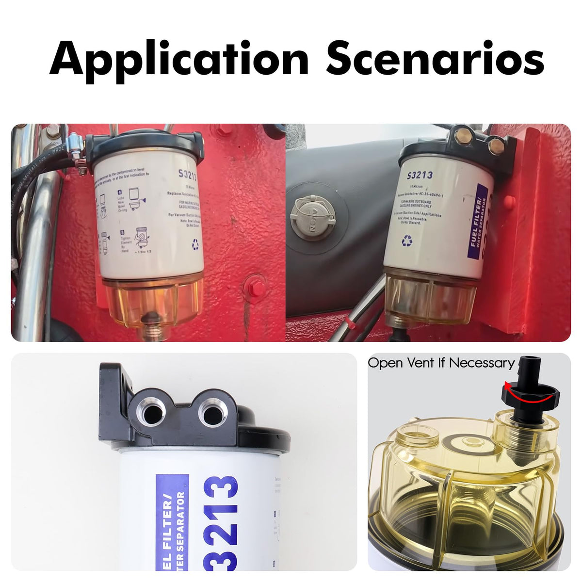 S3213 Fuel Water Separator Kit for Yamaha and for Mercury Outboard Motors