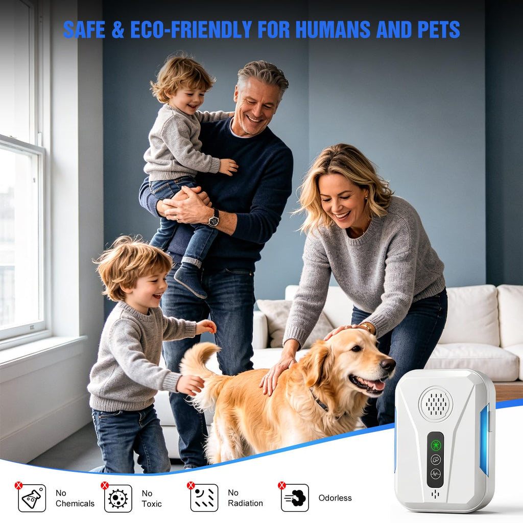 2026 Upgraded Ultrasonic Pest Control Repeller 6 Packs, Rodent Deterrent Plug in for Mice Bug Roach Ant Mosquito Insect, Mouse Repellent Indoor for Home Office Warehouse, 3 Mode Switching, White