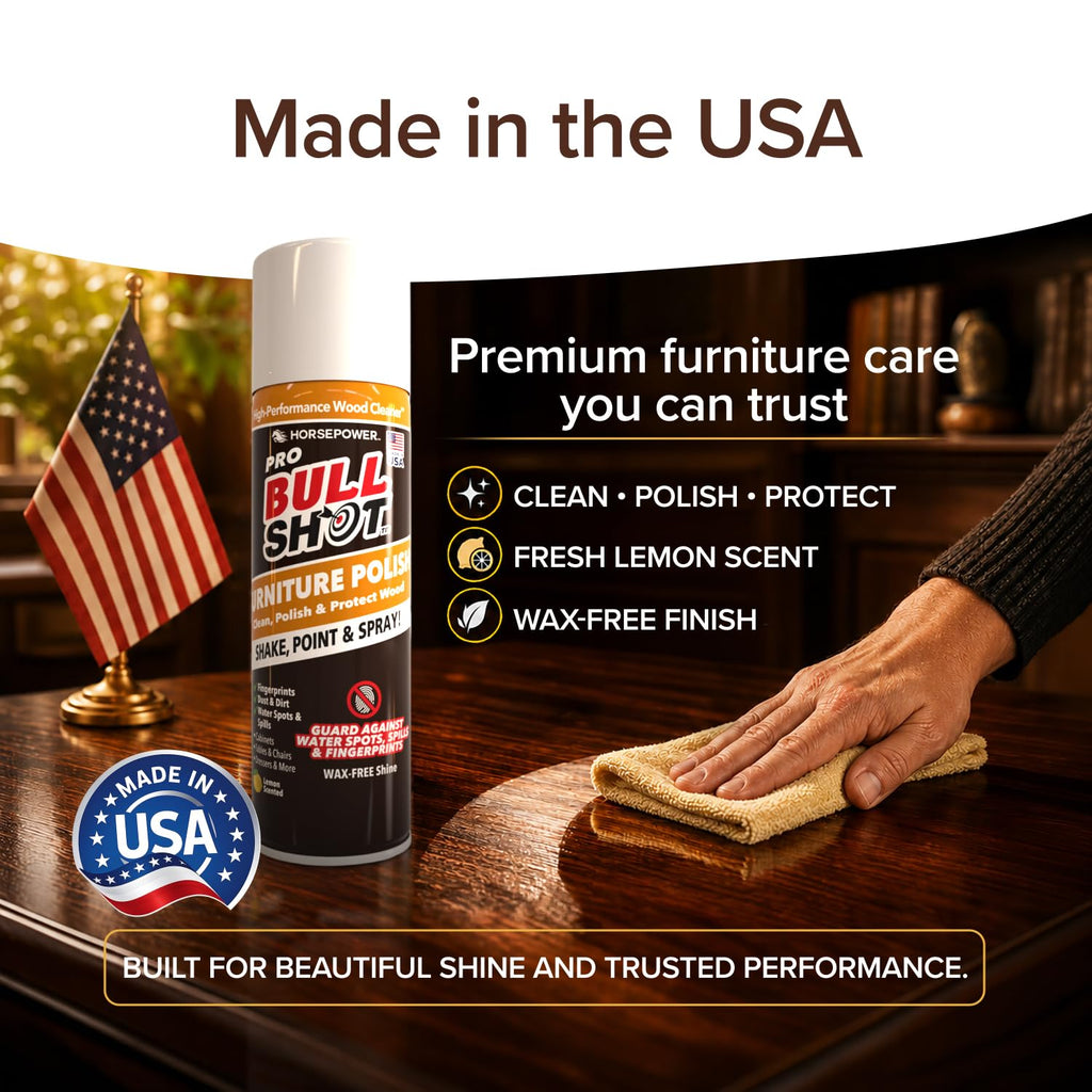 Bull Shot Pro Furniture Cleaner & Polish for Finished Wood