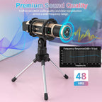 Buy now ZealSound Studio Recording Microphone, Condenser Broadcast Microphone w/Stand Built-in Sound Card Echo Recording Karaoke Singing for Phone Computer PC Garageband Smule Live Stream & YouTube (Gold) at indiglob india