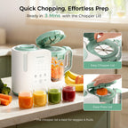 Momcozy AutoMeal Baby Food Maker – One-Step Auto Steam & Blend Food Processor, 15oz Large Cup & 6-Blade Design, Self-Cleaning, Auto 3-Stage Texture Settings for Effortless Homemade Baby Puree