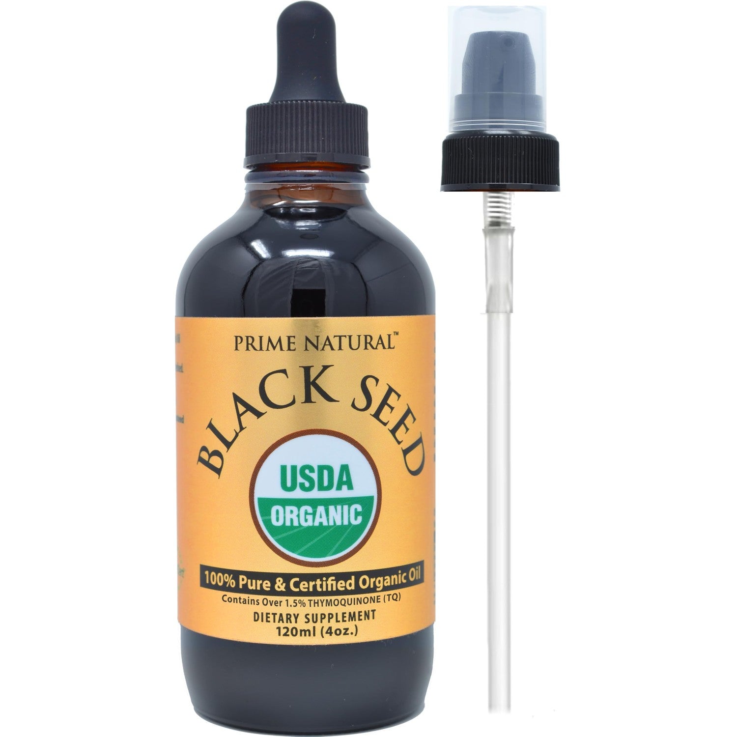Prime Natural Organic Black Seed Oil Cold Pressed Cumin Seed Oil 4oz