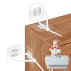 No Drill Furniture Anchors Adhesive (10 Packs) for Baby Proofing, Adjustable Anti-Tip Furniture Wall Safety Straps for Child, Keep Toddlers & Pets Safe from Falling Furniture Like Dresser & Bookshelf