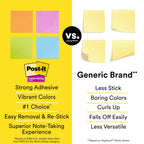 Post-it Super Sticky Notes, 1.88 x 1.88 in, Supernova Neons, 8 Pads