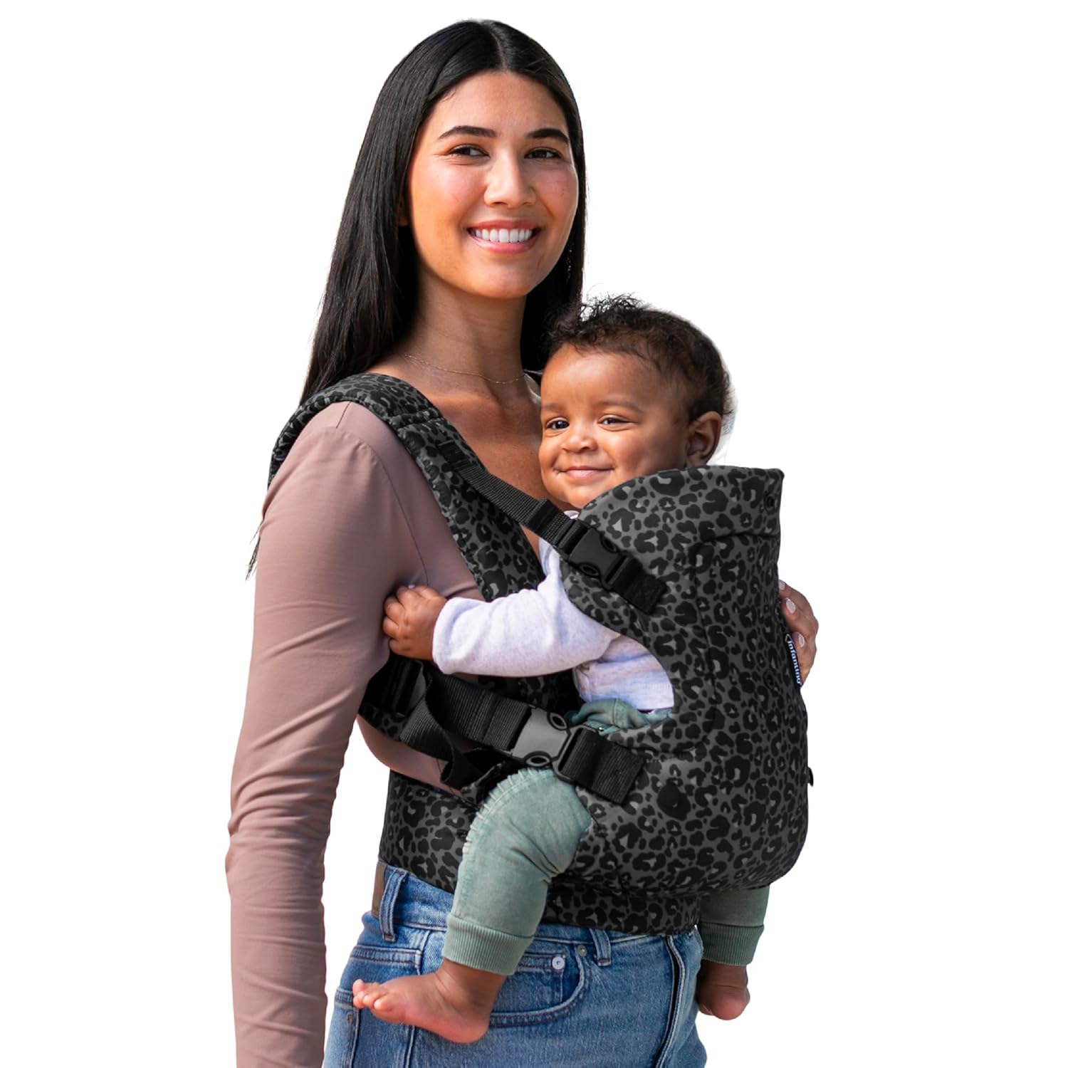 Buy now Infantino Flip 4-in-1 Convertible Baby Carrier, Adjustable, Ergonomic Babywearing, Registry Essential, Baby Carrier for Newborn to Toddler, Gray Black & Grey Leopard at indiglob india