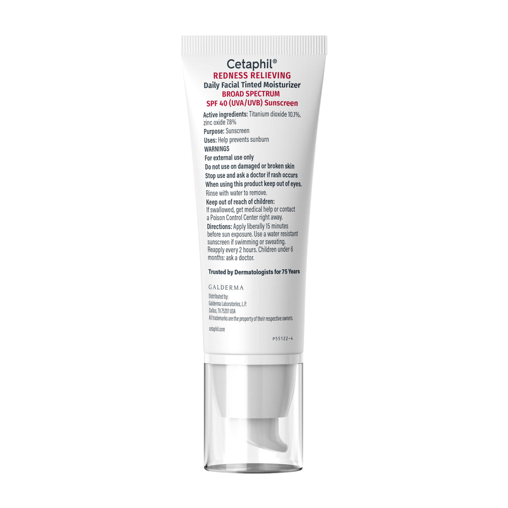 Cetaphil Redness Relieving Tinted Moisturizer, SPF 40, 1.7 Fl Oz | Daily Facial Moisturizer, Broad Spectrum SPF 40, Neutral Tint, Rosacea-Prone Skin, Sensitive Skin, Dermatologist Recommended