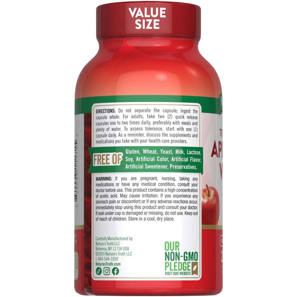 Nature's Truth Apple Cider Vinegar Capsules | 1200mg | 200 Pills