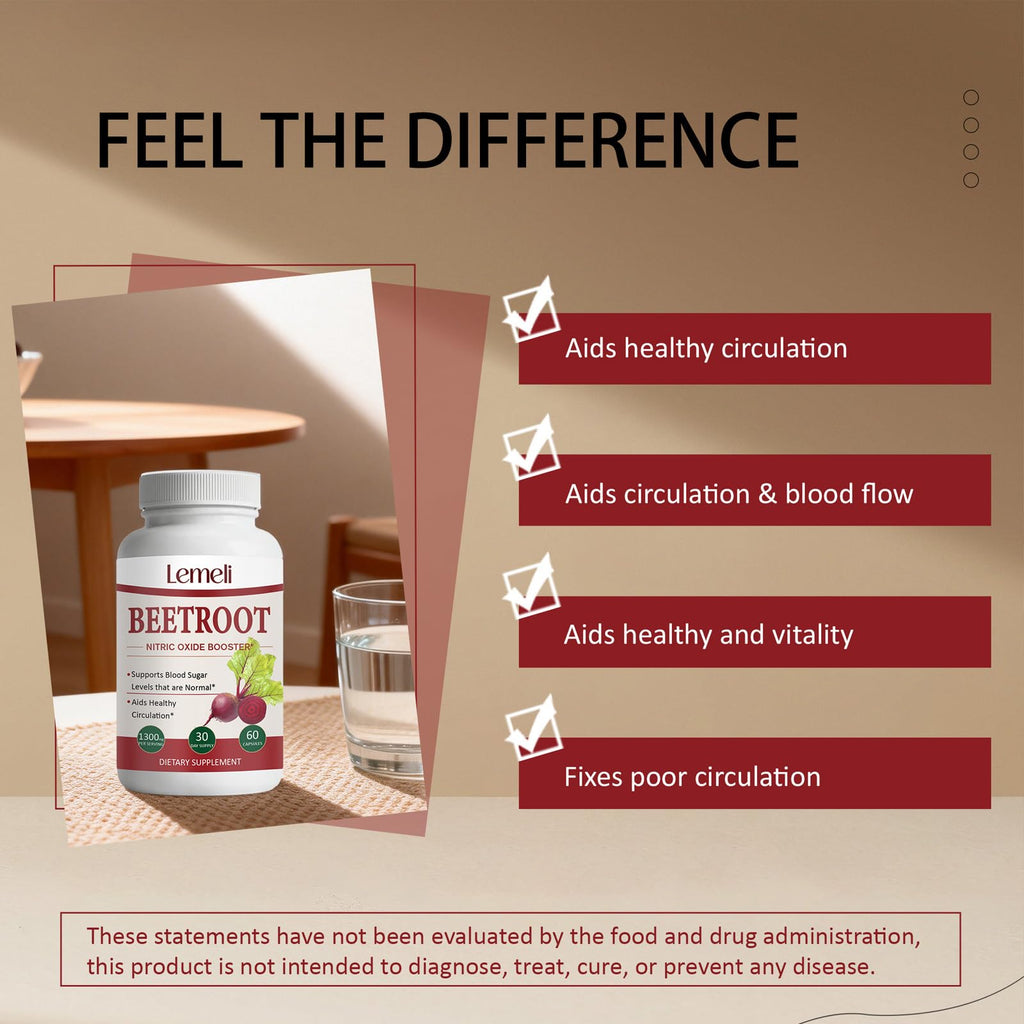 Morvyn Lemeli Beetroot 1300mg,Beet Root Capsules, 60 Capsules