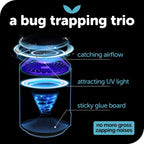 Buy now Katchy Indoor Insect Trap - Catcher & Killer for Mosquitos, Gnats, Moths, Fruit Flies - Non-Zapper Traps for Inside Your Home - Catch Insects Indoors with Suction, Bug Light & Sticky Glue (White) at indiglob india
