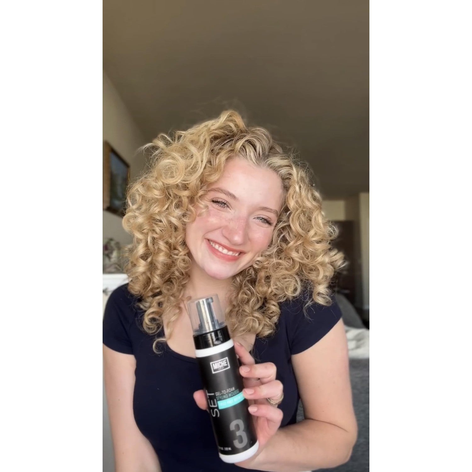 Miche Beauty Set Gel to Foam Mousse - Lightweight Styling Foam for All Hair Types, Long-Lasting Hold & Definition, Flexibility & Frizz Control, 7.5 fl oz