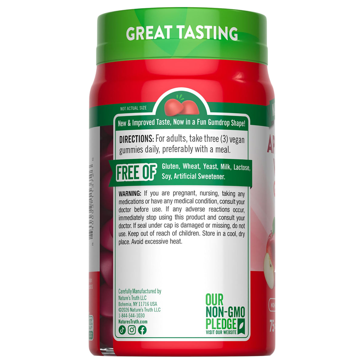 Nature's Truth Apple Cider Vinegar Gummies | 600 mg | 75 Gummies