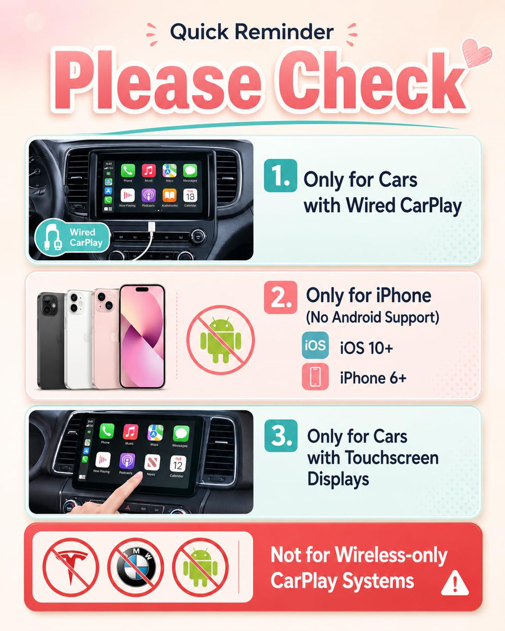 OTTOCAST Baby Car Camera 2026,Wireless CarPlay Adapter (No Android Support)