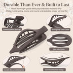 Set of 4 premium large hair clips for women, crafted from durable polycarbonate with strong grip and non-slip design.