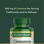 Nature's Bounty Cinnamon Capsules 1500mg, 100 Capsules