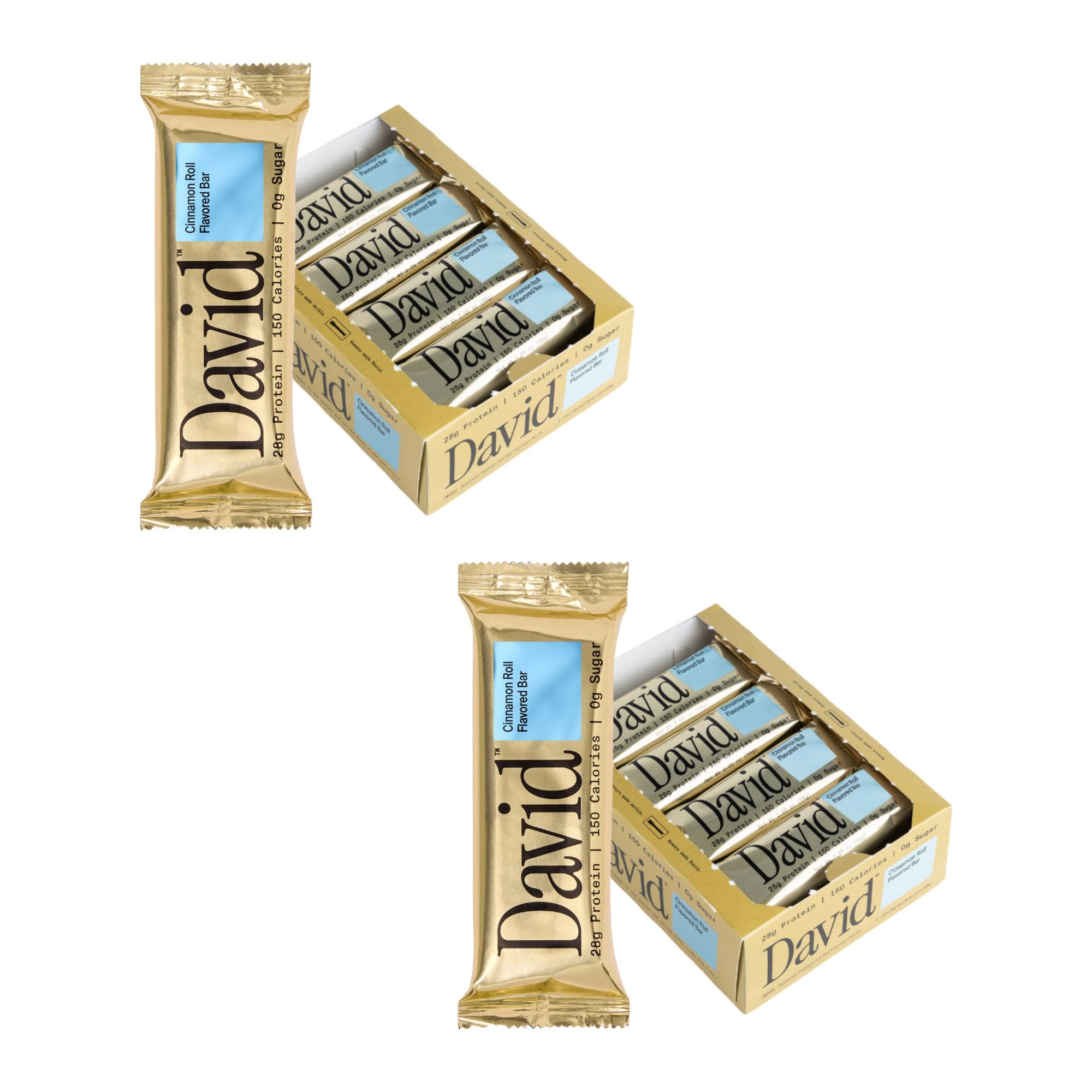 Buy now David High Protein Bars - 0g of Sugar, Low Carb, Gluten Free - 28g of Protein, 150 Calories - On-The-Go Snack - Chocolate Chip Cookie Dough Flavor, Pack of 12 Cinnamon Roll 2 count (Pack of 24) at indiglob india