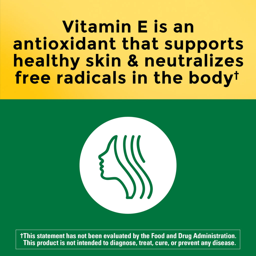 Nature Made Vitamin E 180 mg (400 IU) dl-Alpha, 100 Softgels | Dietary Supplement for Antioxidant and Skin Support, Vitamin E Supports a Healthy Immune System, 100 Day Supply