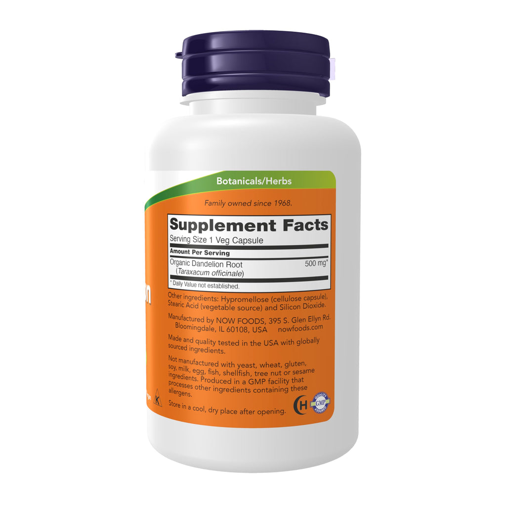 Buy now NOW Foods Supplements, Dandelion Root (Taraxacum officinale) 500 mg, Herbal Supplement, For Dietary, 100 Veg Capsules at indiglob india