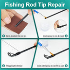 Fishing Rod Repair Kit - 3-in-1 Fishing Pole Complete Supplies Kit