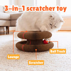 KITTY KURLZ Interactive Cat Toy & Cardboard Cat Scratcher