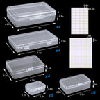 Small Storage Containers 28 Pack Mixed Sizes Plastic Craft Boxes Clear