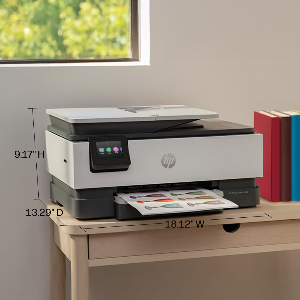 HP OfficeJet Pro 8139 Wireless All-in-One Color Inkjet Printer, Print, Scan, Copy, Fax, ADF, Duplex Printing Best-for-Home-Office, 1 Year Trial of Instant Ink Included, AI-Capable (C2VK3A)