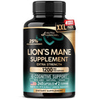 Lions Mane Supplement Capsules - Organic Lions Mane 1200 mg, 120 Vegan Caps | Pure Lion's Mane for Women & Men - Fruiting Bodies Extract, 25% Polysaccharides - Memory & Focus Support - As Lions Powder