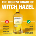 Dickinson's Witch Hazel Pore Perfecting Toner | 16 Fl Oz | 100% Natural Distilled Witch Hazel; America's #1 Toner; Refines Pores, Removes Impurities & Oil