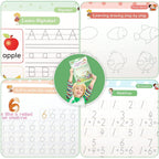 CosyCorner Magical Handwriting Workbooks Handwriting Practice Magic Copybook, Handwriting Aid Magic Pen Reusable Copybook Grooves Template Design for Children(4 Books, 10.2×7.2 in)