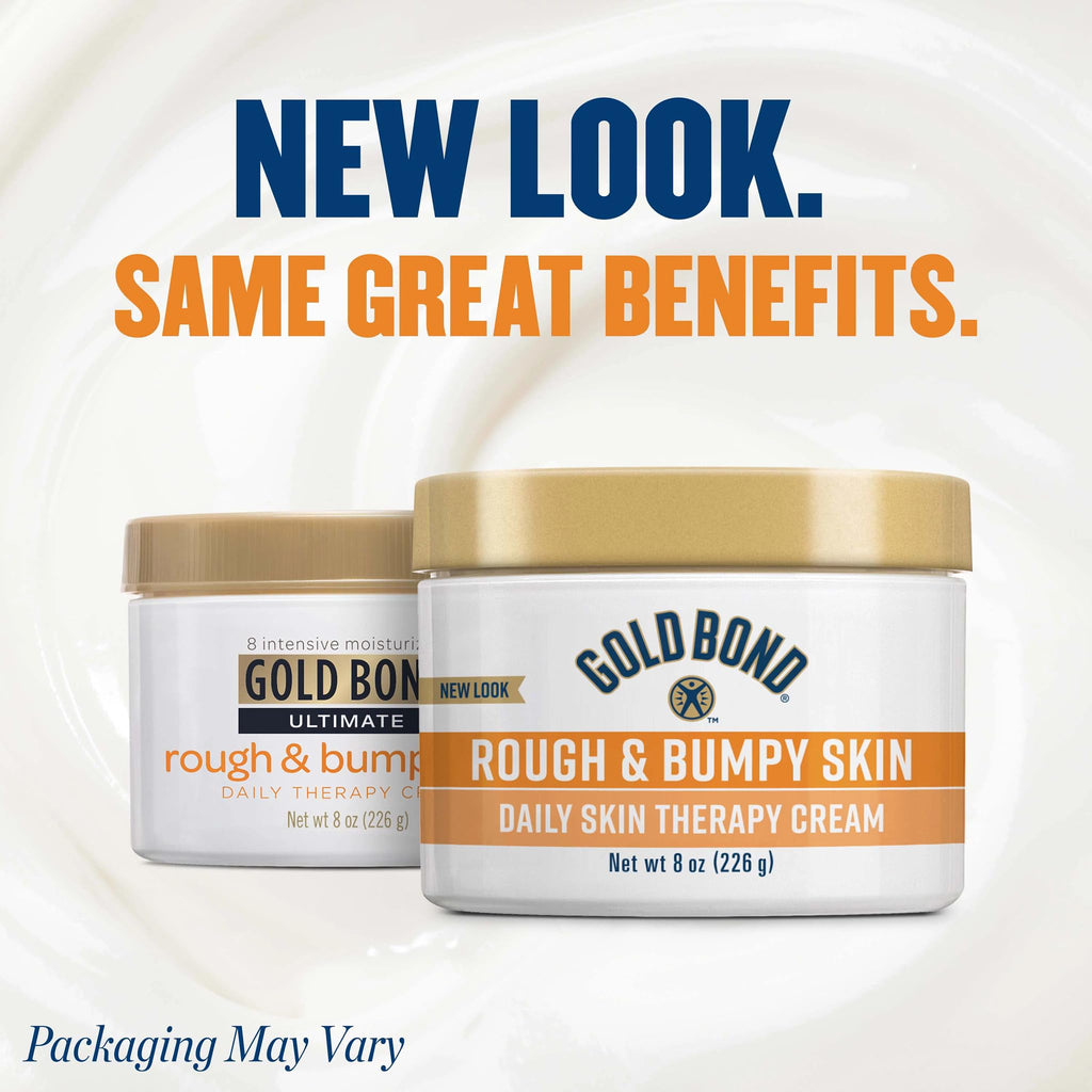 Gold Bond Cream, Rough & Bumpy Daily Skin Therapy Cream, 8 oz. Moisturizer | Softer skin in 1 week, body cream for rough and bumpy skin, contains AHA, BHA, and PHA, 7 moisturizers, salicylic acid