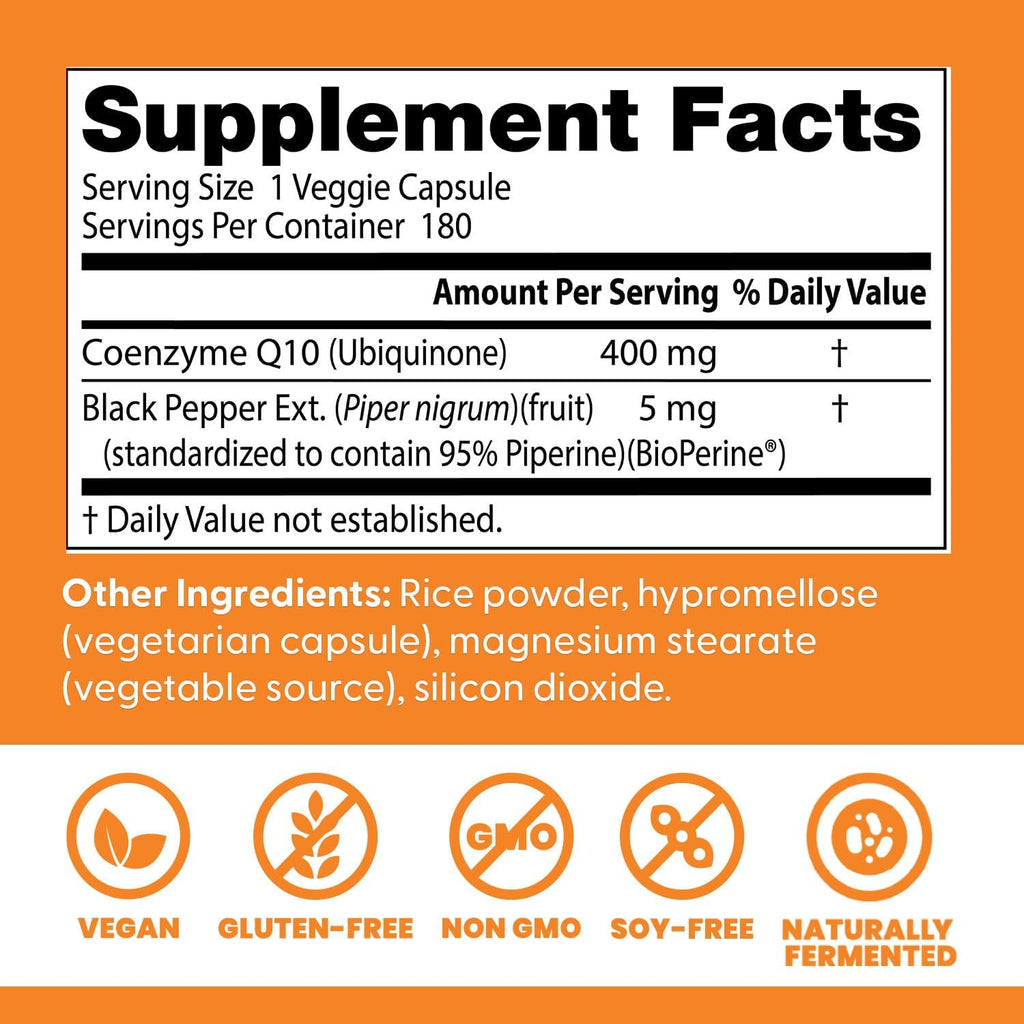 Buy now Doctor's Best High Absorption CoQ10, Heart & Energy Support, USP Verified, Naturally Fermented CoQ10, Non-GMO Gluten Free, Soy Free, Vegan 180 Veggie Caps at indiglob india