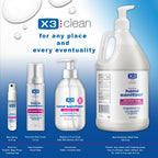 X3 Clean Foaming Hand Sanitizer, Alcohol Free and Fragrance Free, Kills 99.9% Germs, Moisturizing Formula, Travel Size 2.5 oz (3 Pack)