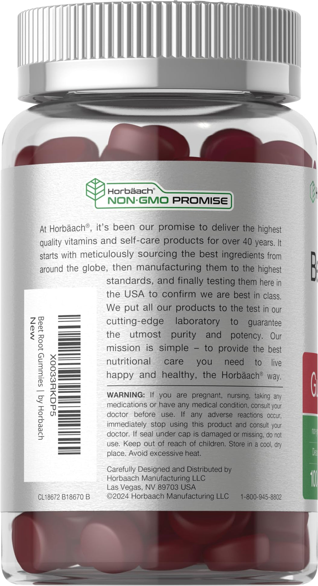 Horbäach Beet Root Gummies | Advanced Formula | 100 Count