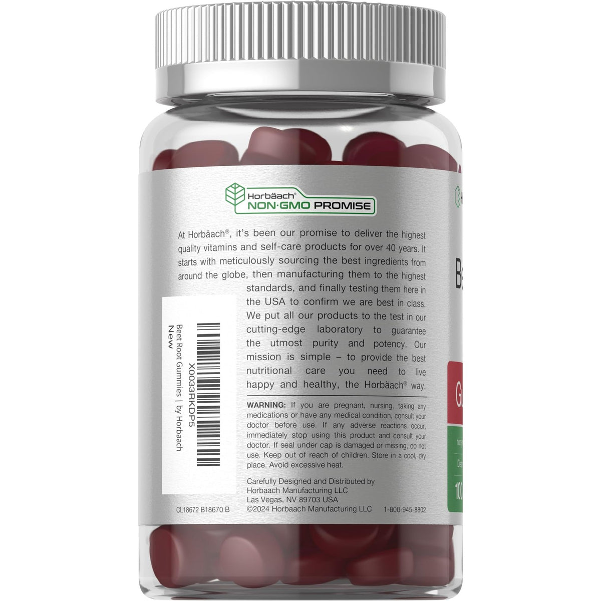 Horbäach Beet Root Gummies | Advanced Formula | 100 Count