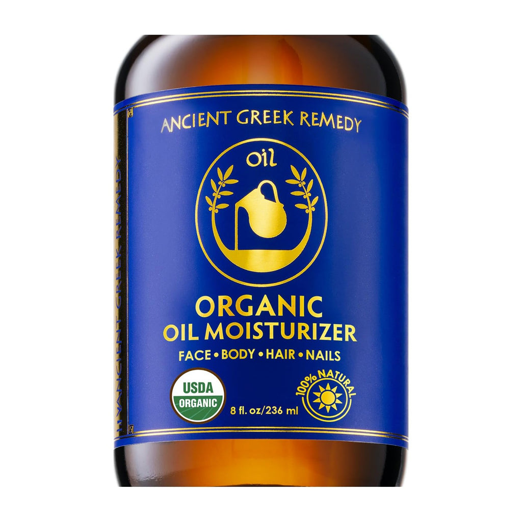 Organic Body & Face Oil for Dry Skin, Natural After Shower Moisturizer 8oz | Hydrating Cold Pressed Blend of Almond, Olive, Jojoba, Rosehip, Vitamin E & Lavender Oils, Scented Facial & Body Oil