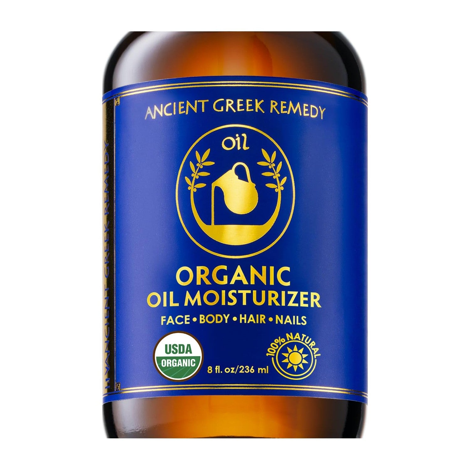 Organic Body & Face Oil for Dry Skin, Natural After Shower Moisturizer 8oz | Hydrating Cold Pressed Blend of Almond, Olive, Jojoba, Rosehip, Vitamin E & Lavender Oils, Scented Facial & Body Oil