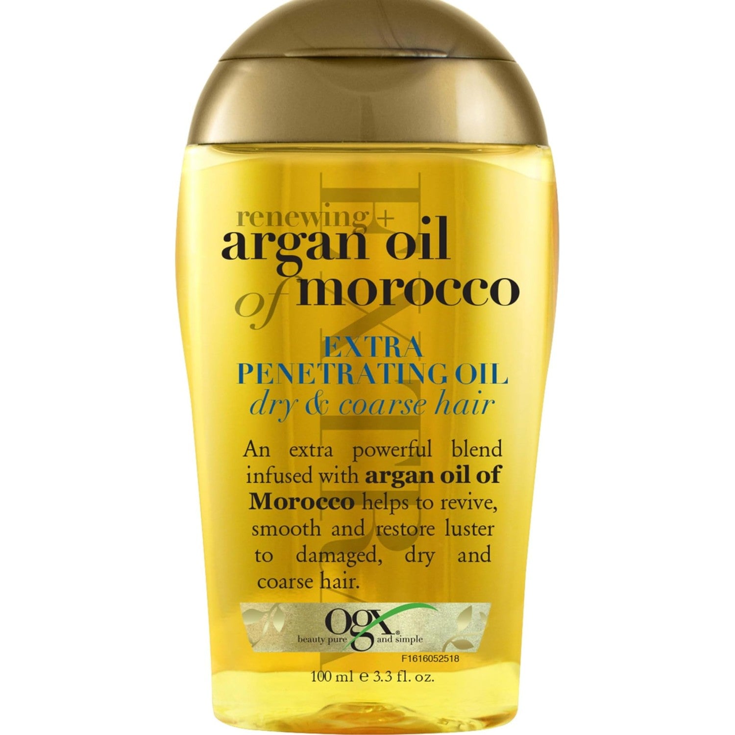 OGX Renewing + Argan Oil of Morocco Hair Oil, Extra Strength Penetrating Serum Treatment for Dry, Damaged, Frizzy, Curly & Coarse Hair, Cold-Pressed Argan_Oil, Shine, 3.3 Fl Oz (Pack of 6)