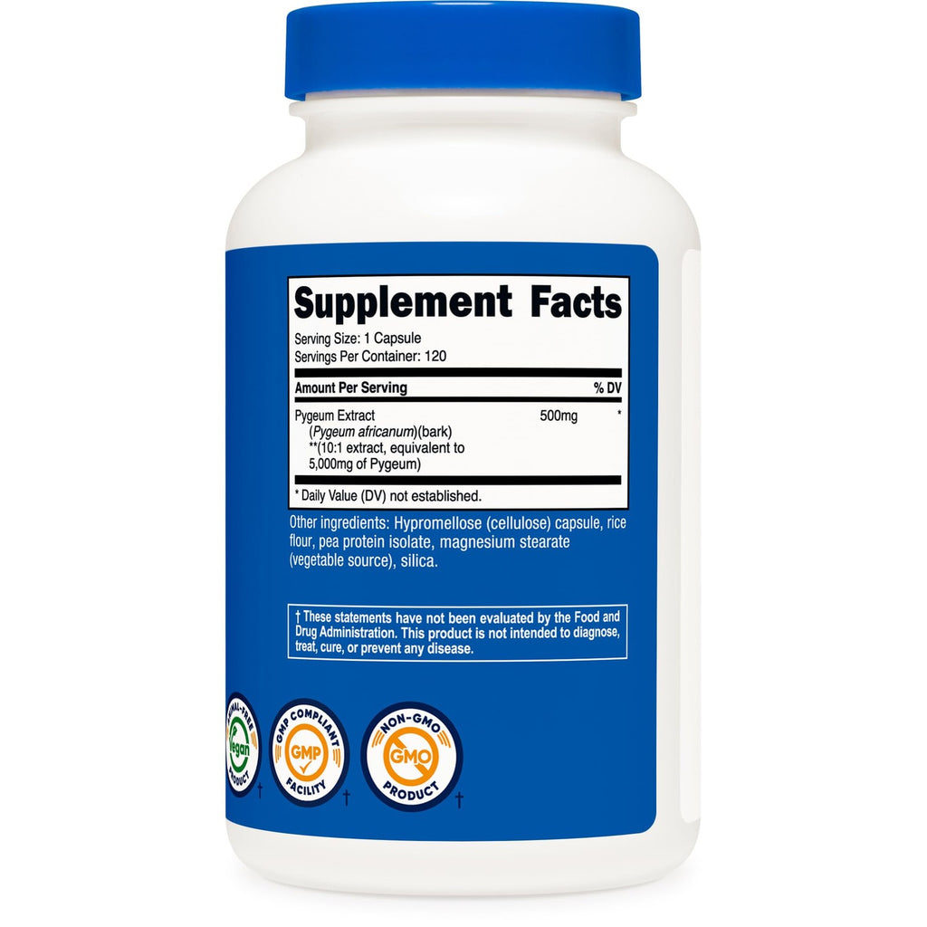 Nutricost Pygeum Extract 120 Capsules for 120 Servings Per Bottle | Vegan, GMO Free and Gluten Free
