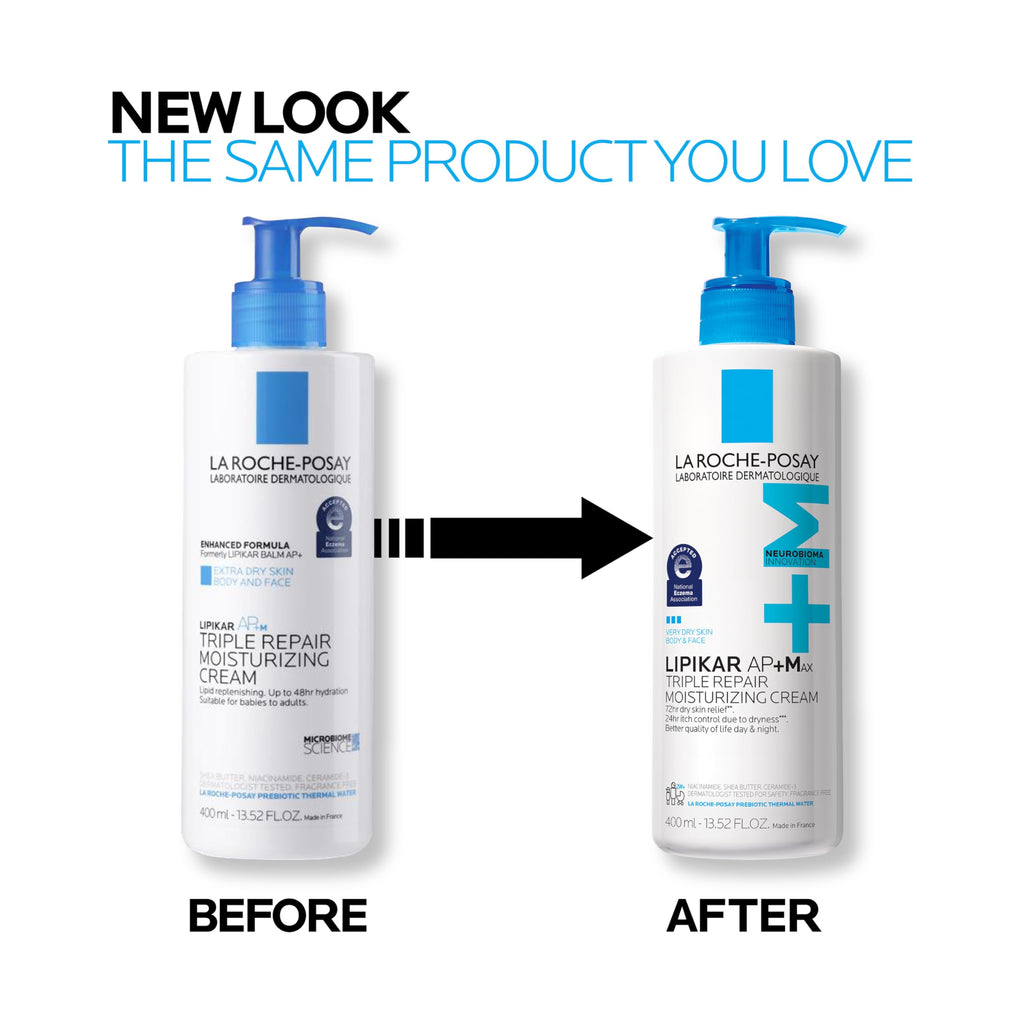 La Roche-Posay Lipikar AP+MAX Triple Repair Moisturizing Body Cream | Face & Body Lotion for Dry Skin with Shea Butter & Niacinamide | Gentle Moisturizer for Very Dry, Rough & Sensitive Skin