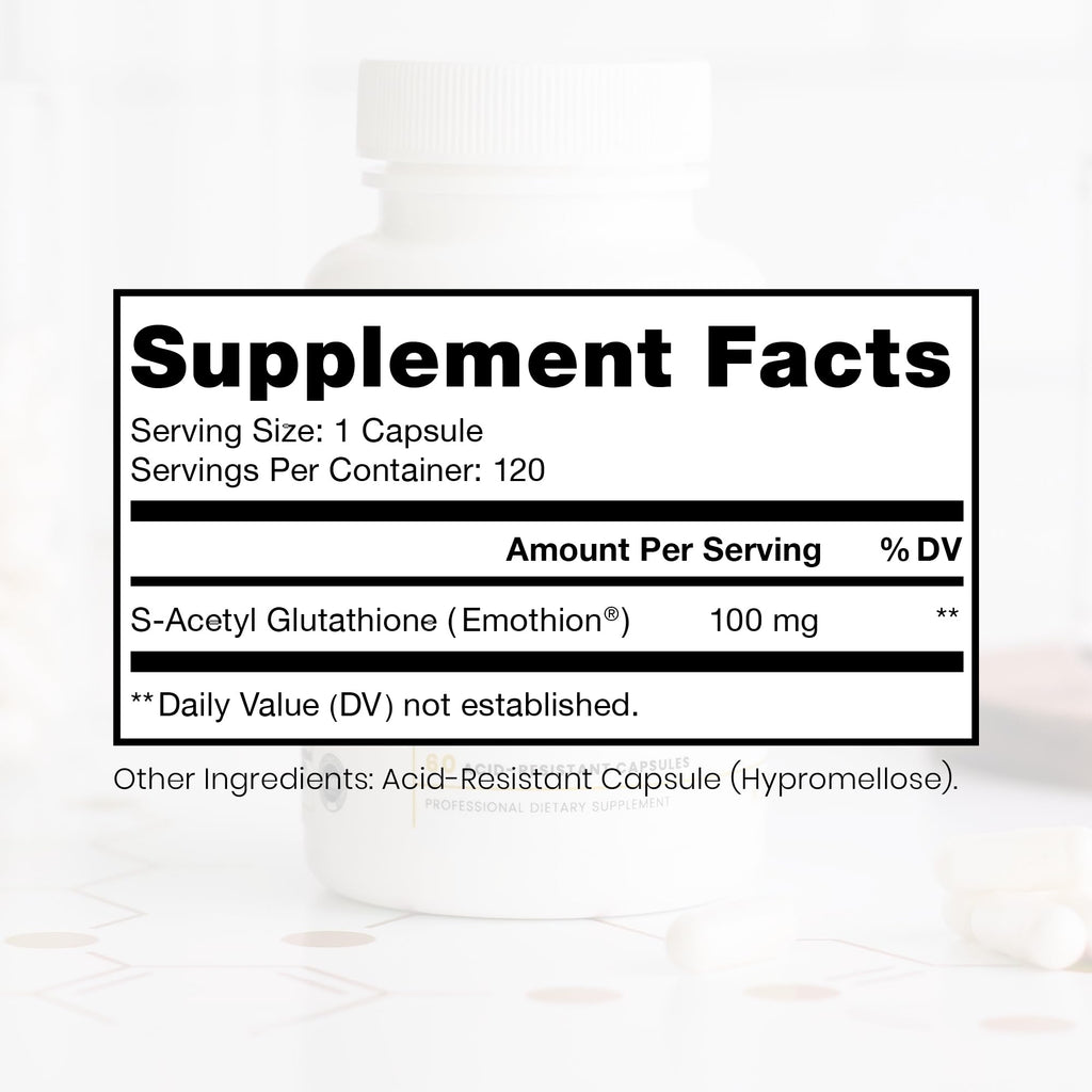 Buy now Pure Therapro Rx S-Acetyl Glutathione Gold 100mg, Made in USA - 4 Month Supply | Acid Resistant Capsules | Patented Acetylated Form of Glutathione | Zero Fillers, Pharmaceutical Grade, Non GMO at indiglob india