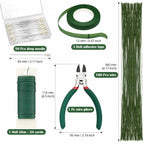 PAXCOO Floral Arrangement Kit with Green Tape and Wire, Boutonniere Flower pin, Wire Cutter for Wreath Making Supplies